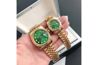 Rolex Datejust 36/28mm RG/RG Jub Green/Dial For Couple